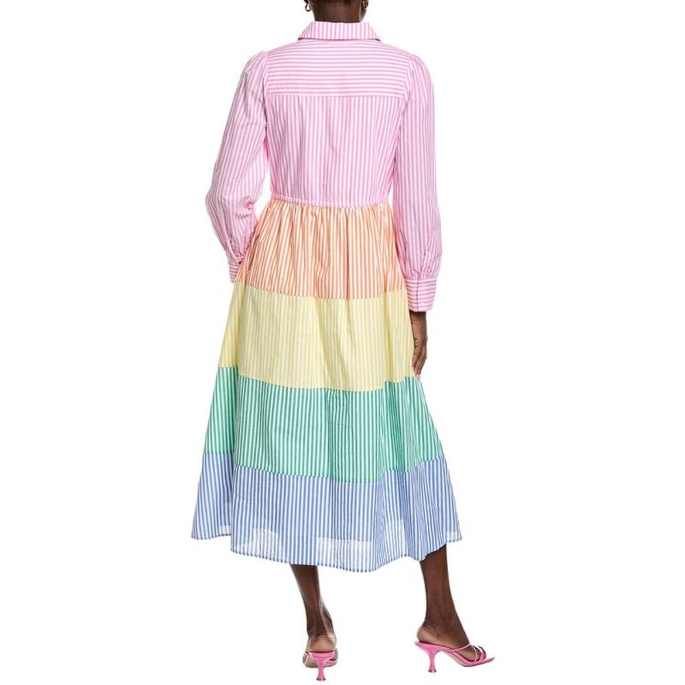 English Factory Womens Colorblocked Shirt Midi Dress - Picture 2 of 3